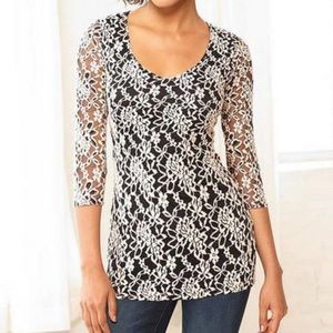 Kirsten lined lace tunic EUC